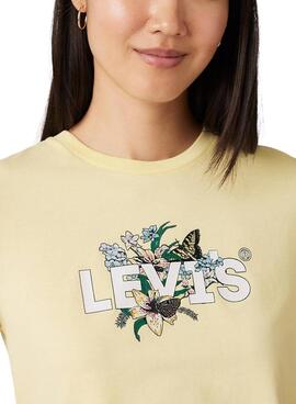 Camiseta de Levis Perfect logo amarillo para mujer