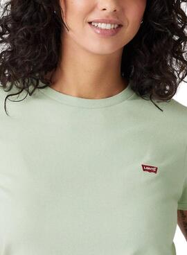 Camiseta Levis Perfect mini logo verde para mujer