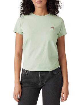 Camiseta Levis Perfect mini logo verde para mujer