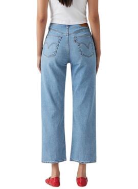 Pantalón vaquero Levis Ribcage recto tobillero azul para mujer