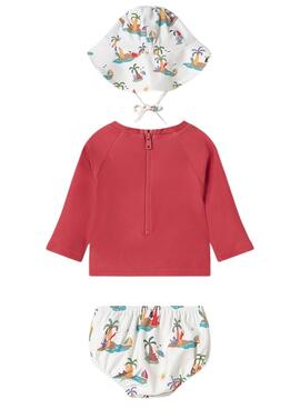 Conjunto Mayoral baño pomelo rojo para bebe