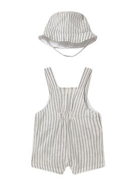 Peto Mayoral gorro nartural rayas beige para bebé