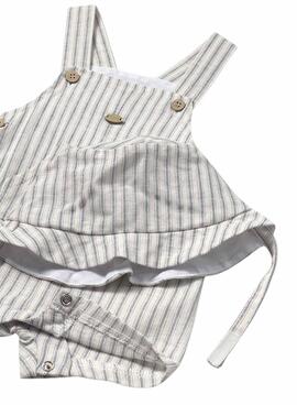 Peto Mayoral gorro nartural rayas beige para bebé