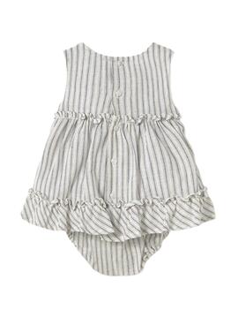 Vestido Mayoral plana natural gris para bebé