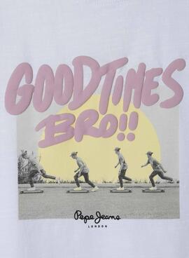 Camiseta Pepe Jeans Frankie blanco para niño