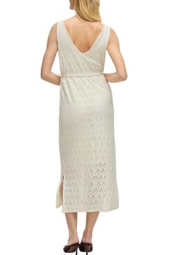Vestido Vila Vimalina beige para mujer