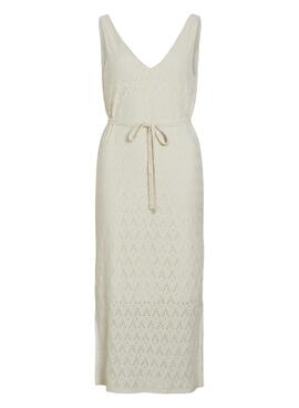 Vestido Vila Vimalina beige para mujer