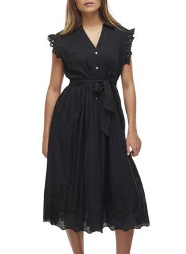 Vestido Vila Vianglassi negro para mujer