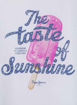 Camiseta Pepe Jeans Sabine blanco para niña