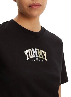 Camiseta Tommy Jeans Varsity negro para mujer 
