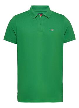 Polo Tommy Jeans Slim verde para hombre 