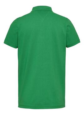 Polo Tommy Jeans Slim verde para hombre 