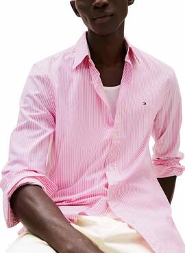 Camisa Tommy Hilfiger rayas rosa para hombre