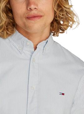 Camisa Tommy Jeans  estampado de rayas  azul para hombre 