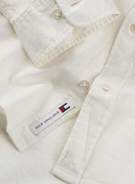 Camisa  Tommy Jeans de Lino blanco para hombre