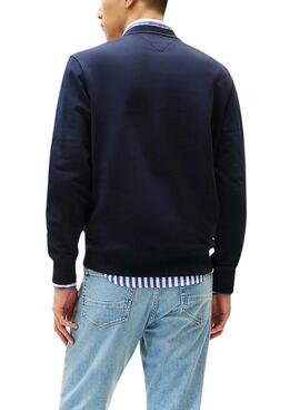Sudadera Tommy Hilfiger Essential Crew marino para hombre