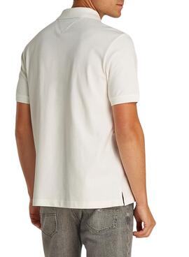 Polo Tommy Jeans Linear blanco para hombre