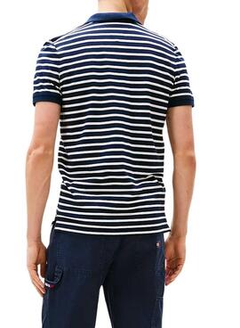 Polo Tommy Jeans  Slim Placket azul para hombre 