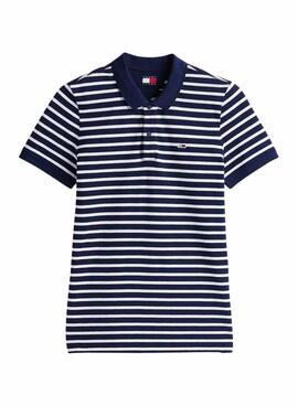 Polo Tommy Jeans  Slim Placket azul para hombre 