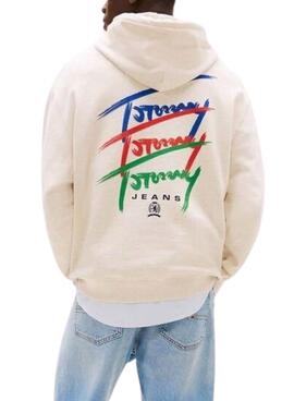 Sudadera Tommy Jeans Austin beige para hombre  