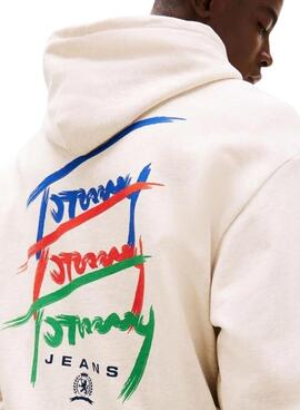 Sudadera Tommy Jeans Austin beige para hombre  