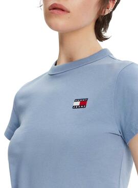 Camiseta Tommy Jeans Badge azul para mujer