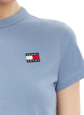 Camiseta Tommy Jeans Badge azul para mujer