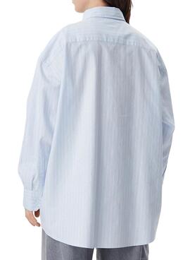 Camisa Tommy Jeans con Badge azul para mujer  