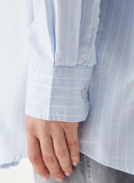 Camisa Tommy Jeans con Badge azul para mujer  