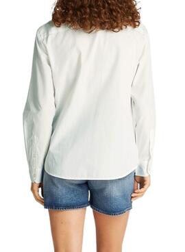 Camisa  Tommy Jeans  Pinstripe blanco para mujer 
 