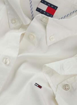 Camisa  Tommy Jeans  Pinstripe blanco para mujer 
 