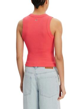 Camiseta Tommy Jeans Bubble coral para mujer 