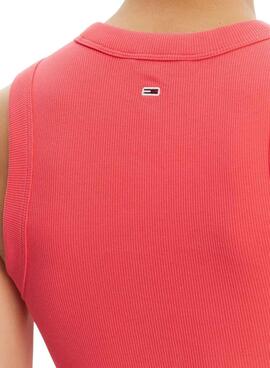Camiseta Tommy Jeans Bubble coral para mujer 