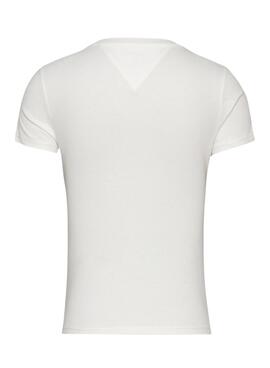 Camiseta Tommy Jeans Slim Essential Logo blanco para mujer 
