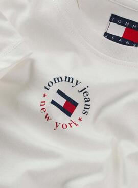 Camiseta Tommy Jeans Slim Essential Logo blanco para mujer 