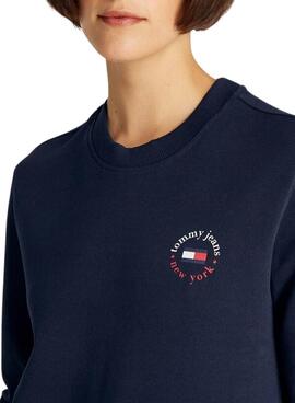 Sudadera Tommy Jeans Essential Logo azul para mujer 