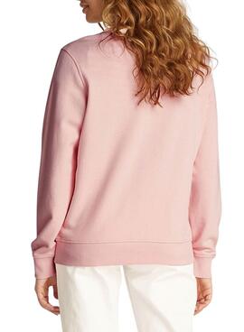 Sudadera Tommy Jeans Essential Logo rosa para mujer 