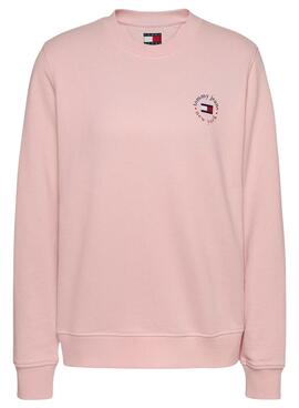 Sudadera Tommy Jeans Essential Logo rosa para mujer 