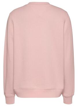 Sudadera Tommy Jeans Essential Logo rosa para mujer 