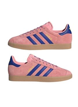 Zapatillas Adidas Gazelle rosa y azul para niña