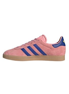 Zapatillas Adidas Gazelle rosa y azul para niña