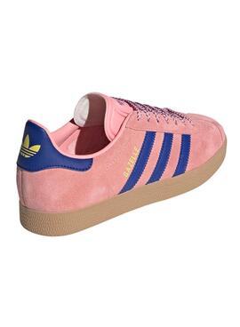 Zapatillas Adidas Gazelle rosa y azul para niña