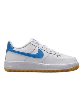 Zapatillas Nike Air Force 1 blanco y azul para niño y niña