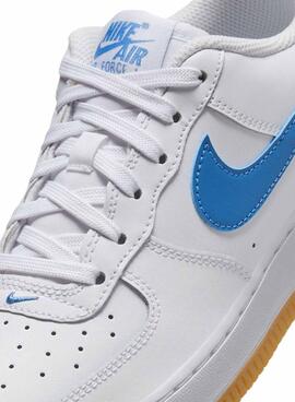 Zapatillas Nike Air Force 1 blanco y azul para niño y niña