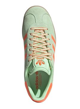 Zapatillas Adidas Gazelle verde y naranja para mujer