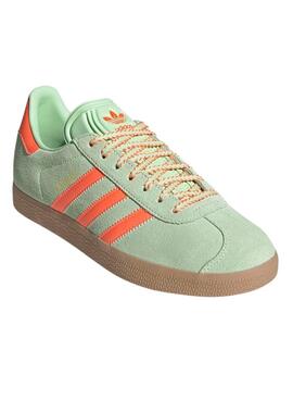 Zapatillas Adidas Gazelle verde y naranja para mujer