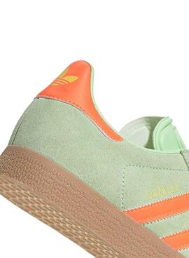 Zapatillas Adidas Gazelle verde y naranja para mujer