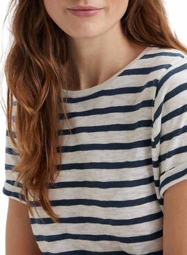 Camiseta Levis Margot rayas blanco y azul para mujer
