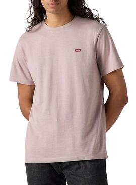 Camiseta Levis básica rosa para hombre