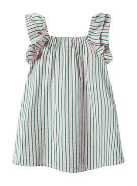 Vestido Name It Filone rayas rosa para niña